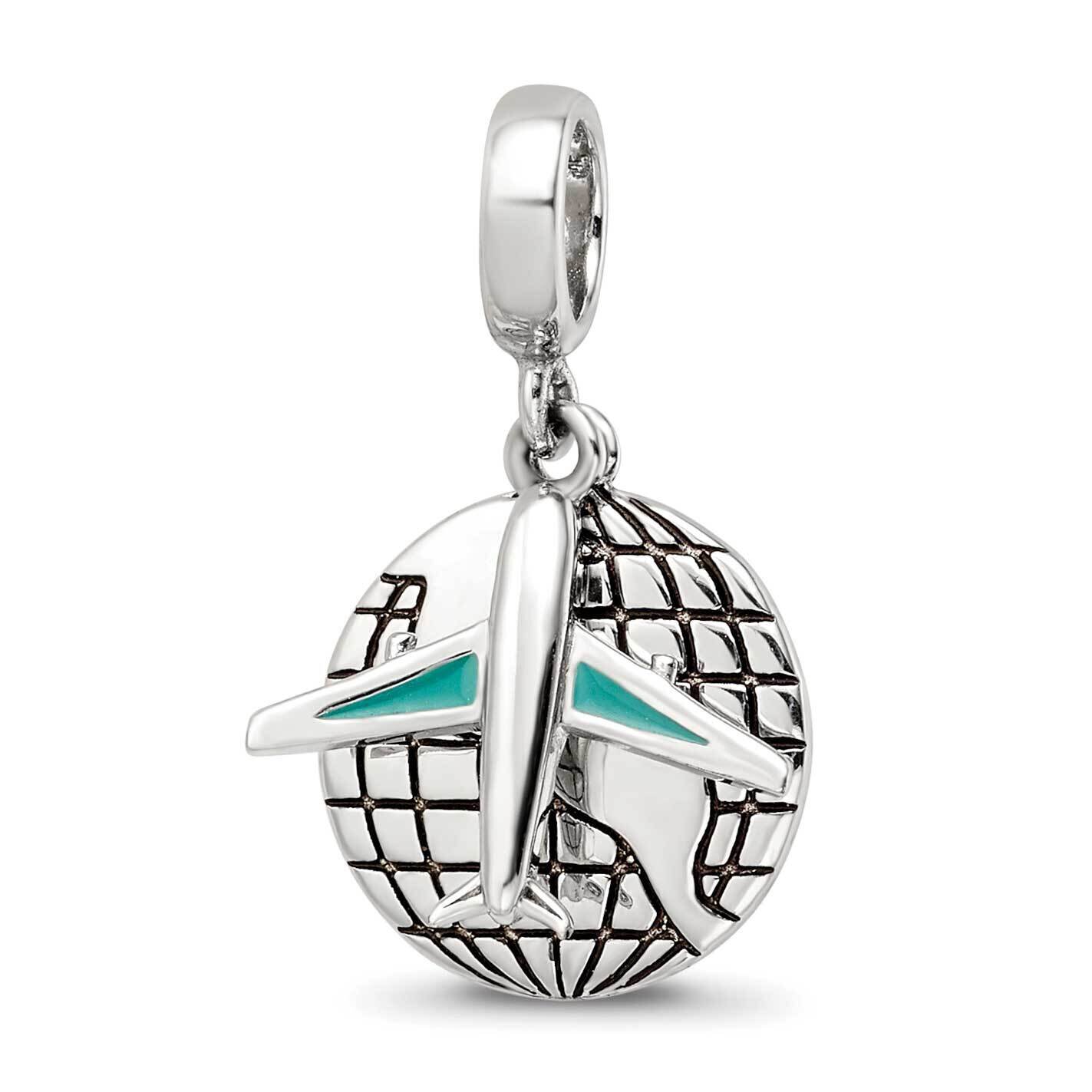 Earth &amp; Plane 2-Piece Dangle Bead Sterling Silver Rhodium-plated QRS4188, MPN: QRS4188,