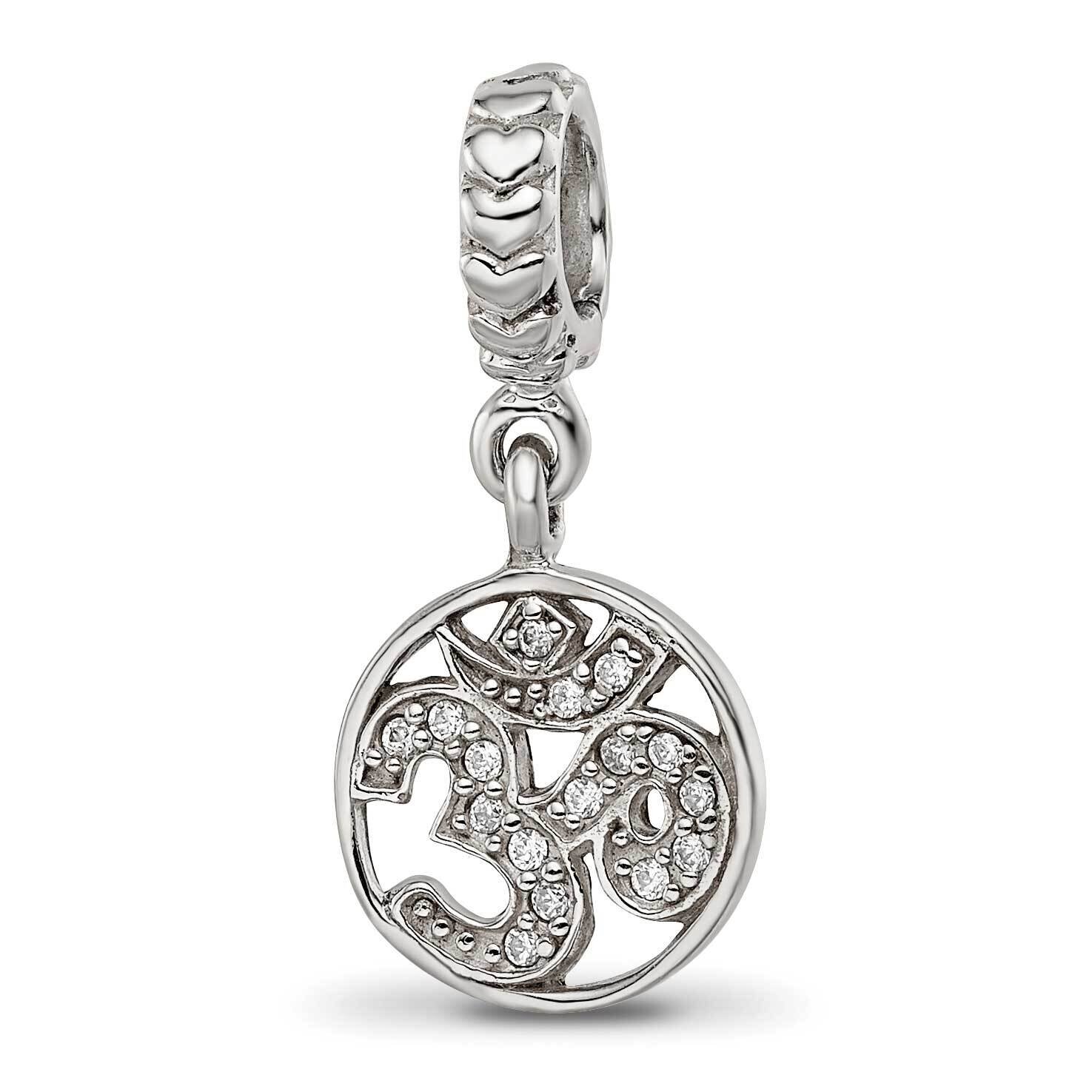 CZ Om Symbol Dangle Bead Sterling Silver QRS4240, MPN: QRS4240,