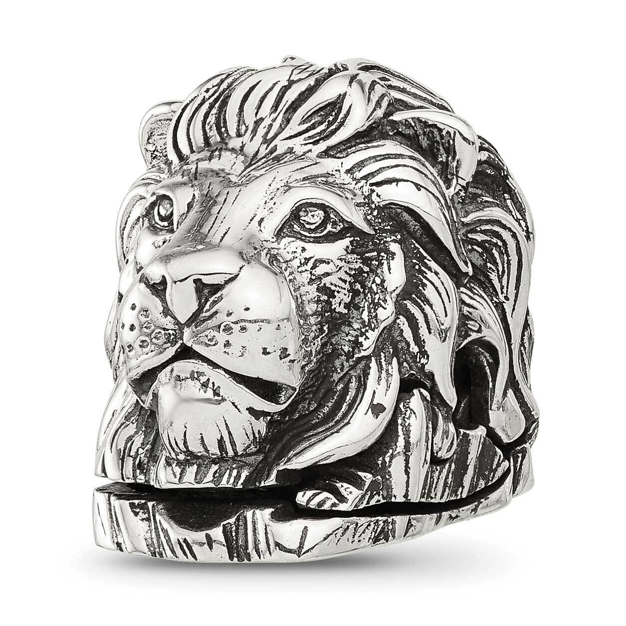 Lion Hinged Bead Sterling Silver QRS4318, MPN: QRS4318,