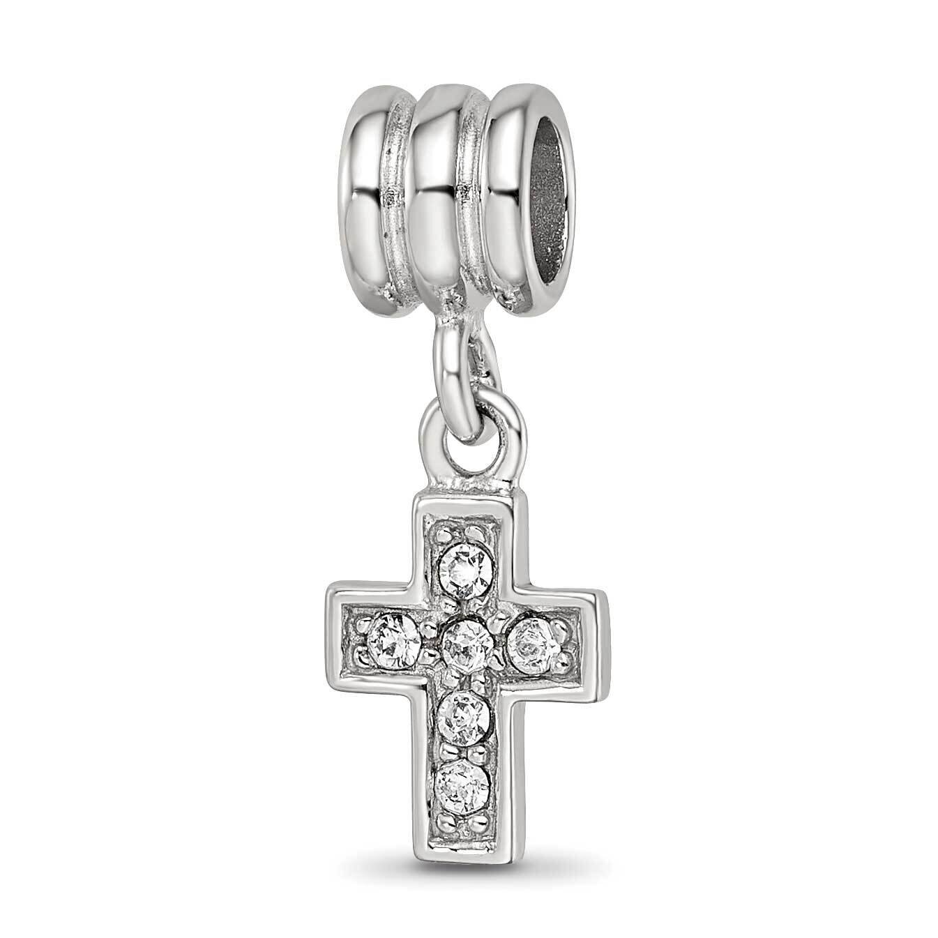 Crystals Cross Bead Sterling Silver Rhodium-plated QRS4139, MPN: QRS4139,