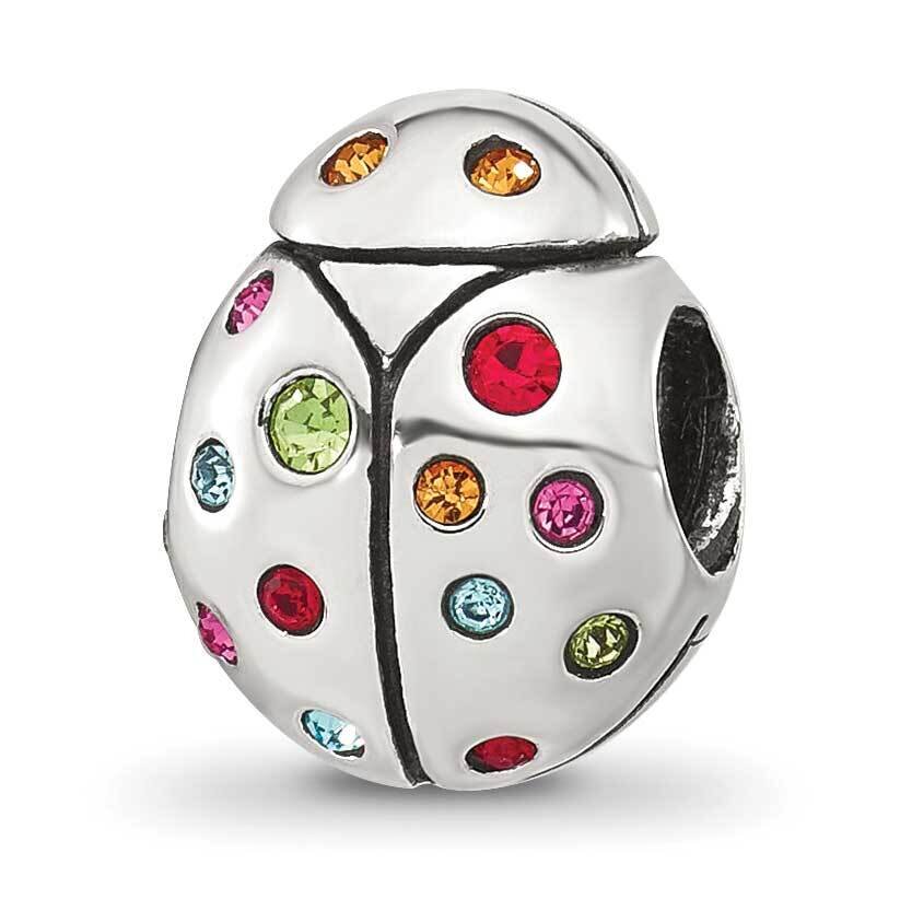 Multi-color CZ Lady Bug Bead Sterling Silver QRS4288, MPN: QRS4288,