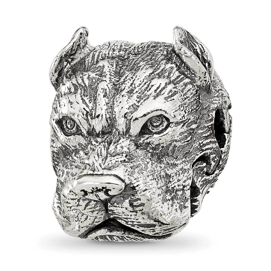 Antiqued Pitbull Hinged Bead Sterling Silver QRS4301, MPN: QRS4301,