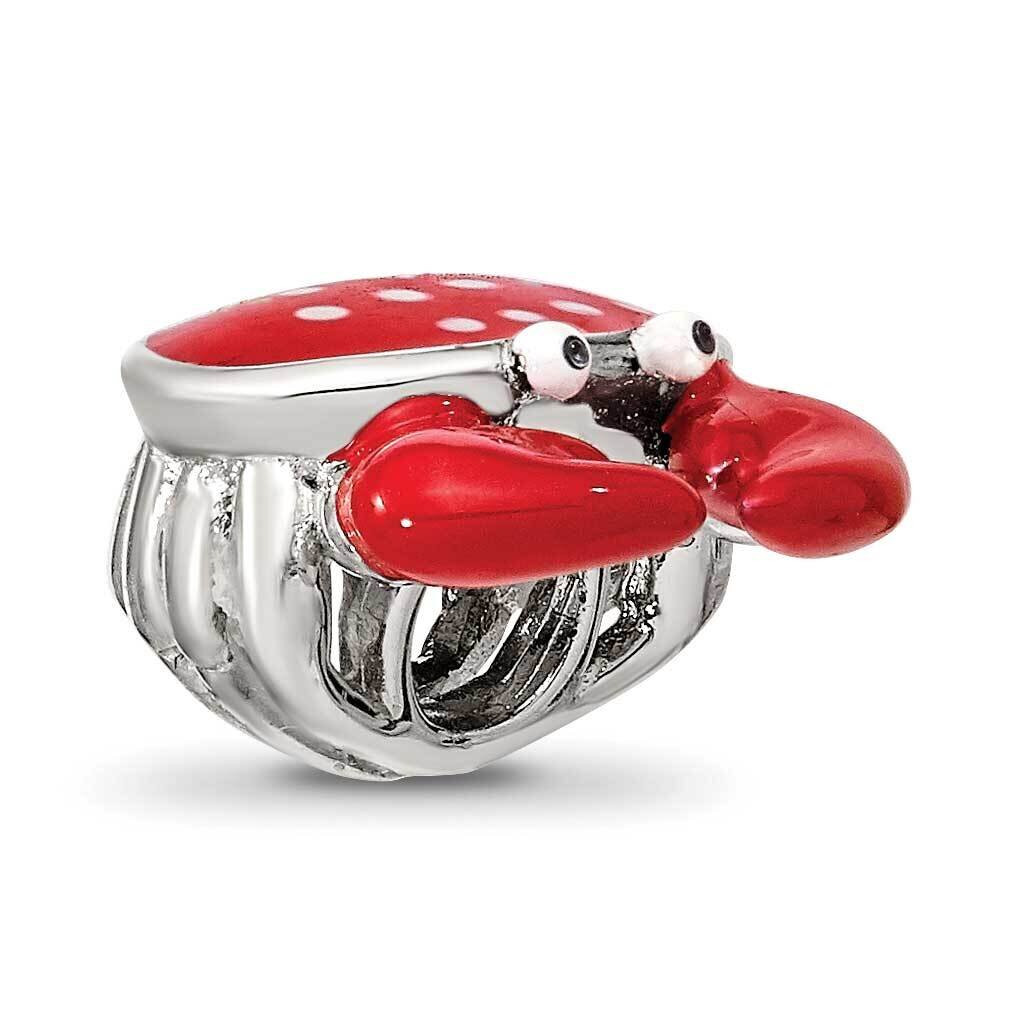 Enamel Crab Bead Sterling Silver Rhodium-plated QRS4153, MPN: QRS4153,