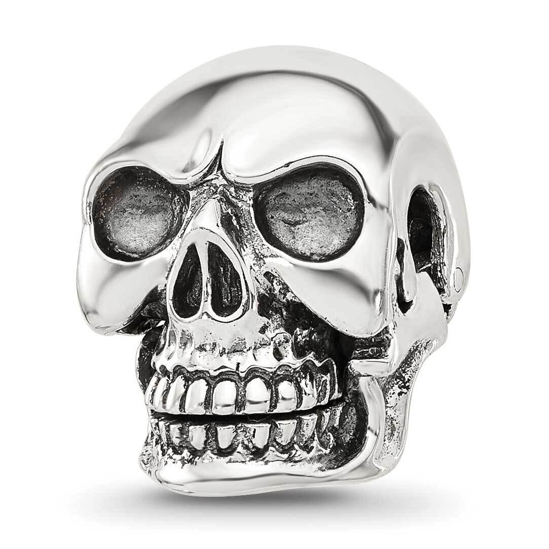 Antiqued Skull Hinged Bead Sterling Silver QRS4331, MPN: QRS4331,