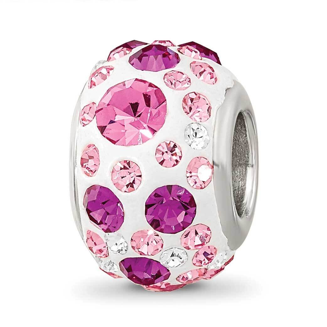 Pink Preciosa Crystal Bead Sterling Silver Rhodium-plated QRS4197, MPN: QRS4197,