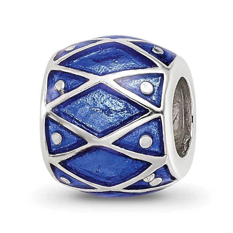 Blue Enamel Bead Sterling Silver QRS4227, MPN: QRS4227,