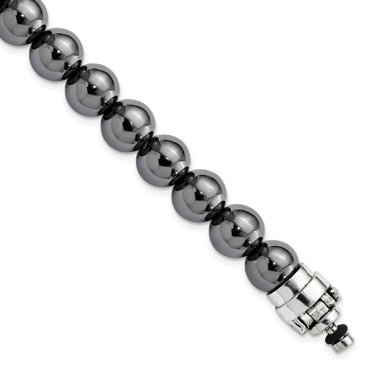 10mm Hematite Beaded 8in Bracelet/Bead not included, sold seperately Sterling Silver QRS4336HEM-10M…