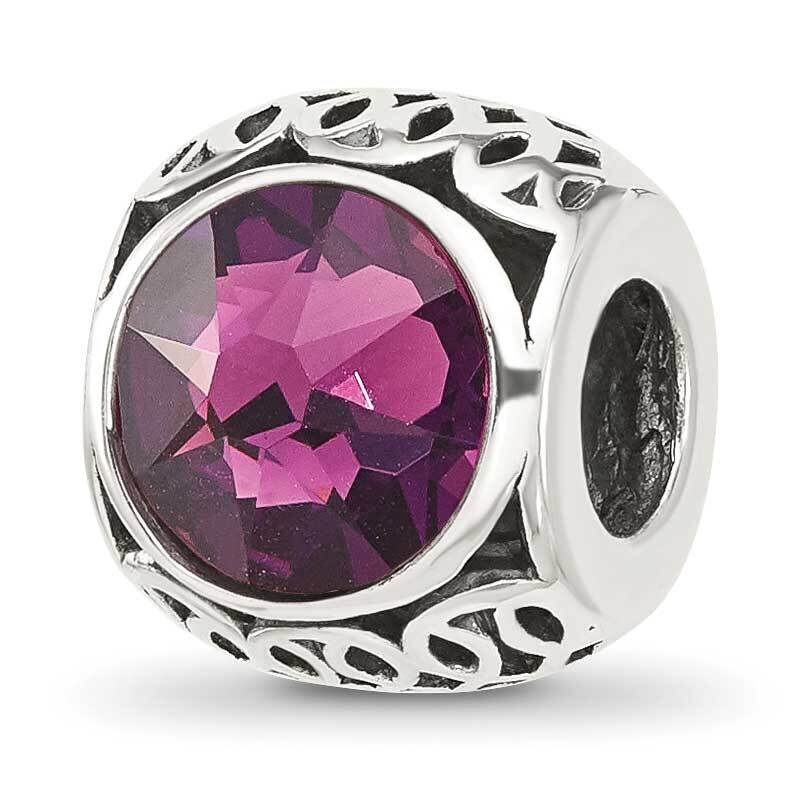 Antiqued Purple Swarovski Crystal Bead Sterling Silver QRS4364, MPN: QRS4364,
