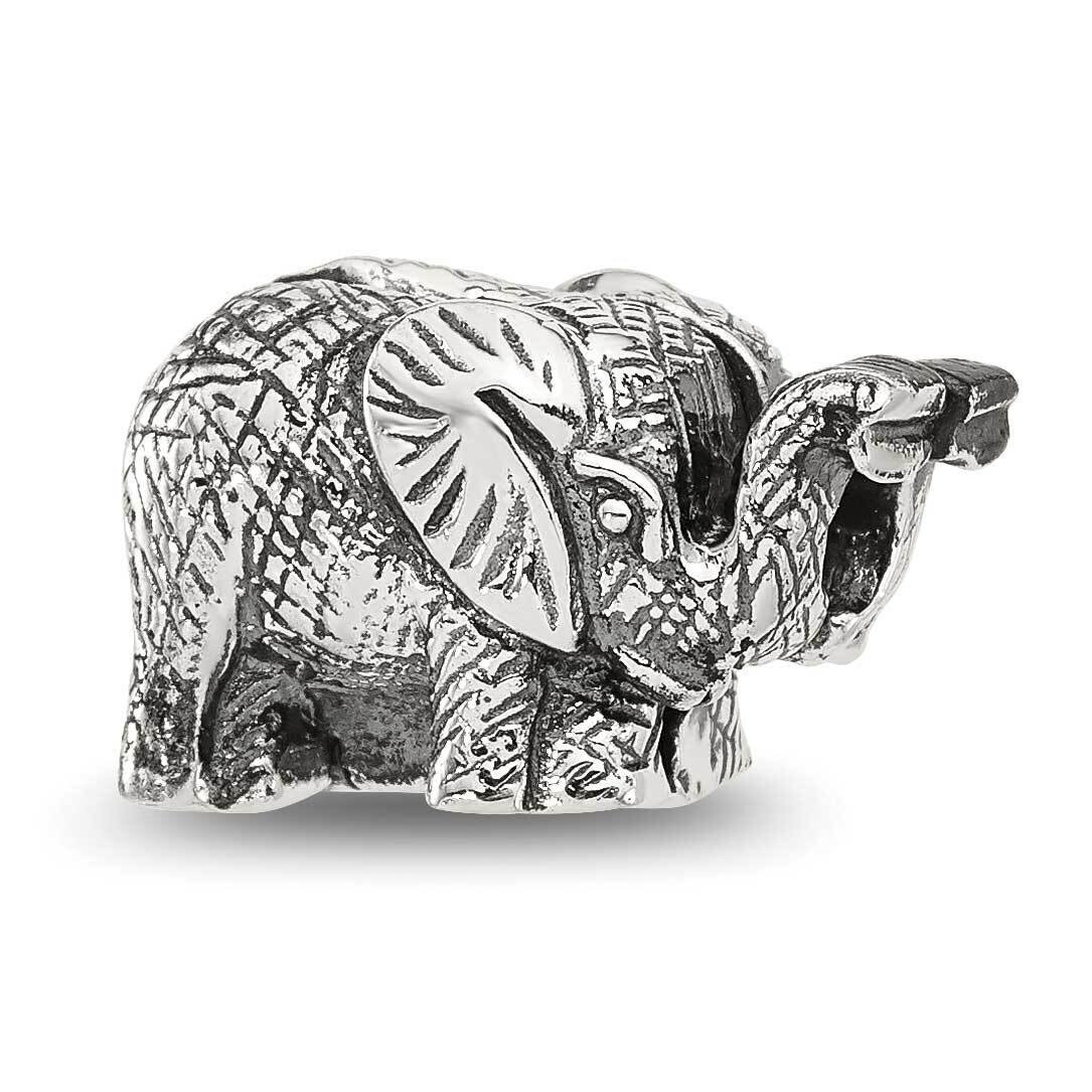 Antiqued Elephant Clip Bead Sterling Silver QRS4394, MPN: QRS4394,