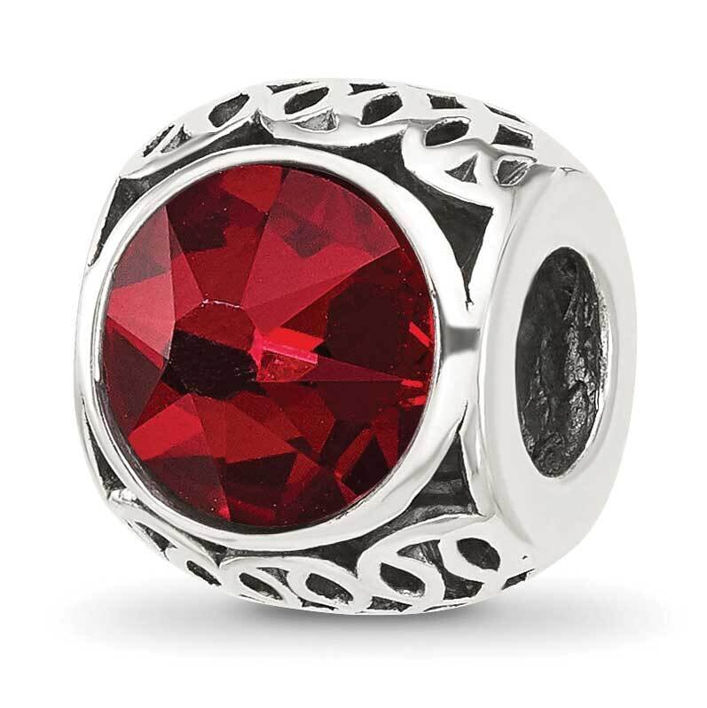Antiqued Dark Red Swarovski Crystal Bead Sterling Silver QRS4405, MPN: QRS4405,