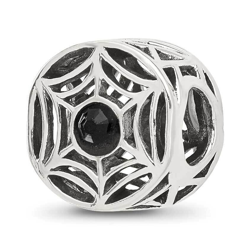 Black Swarovski Crystal Spider Web Bead Sterling Silver QRS4376, MPN: QRS4376,