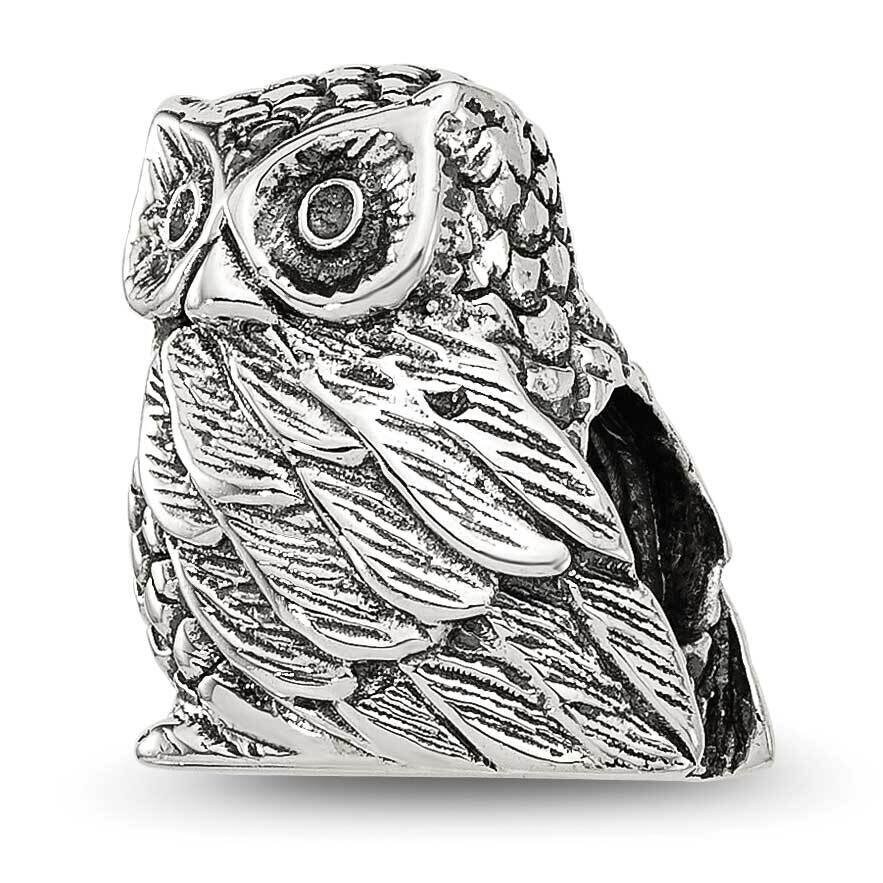 Polished Owl Bead Sterling Silver QRS4388, MPN: QRS4388,
