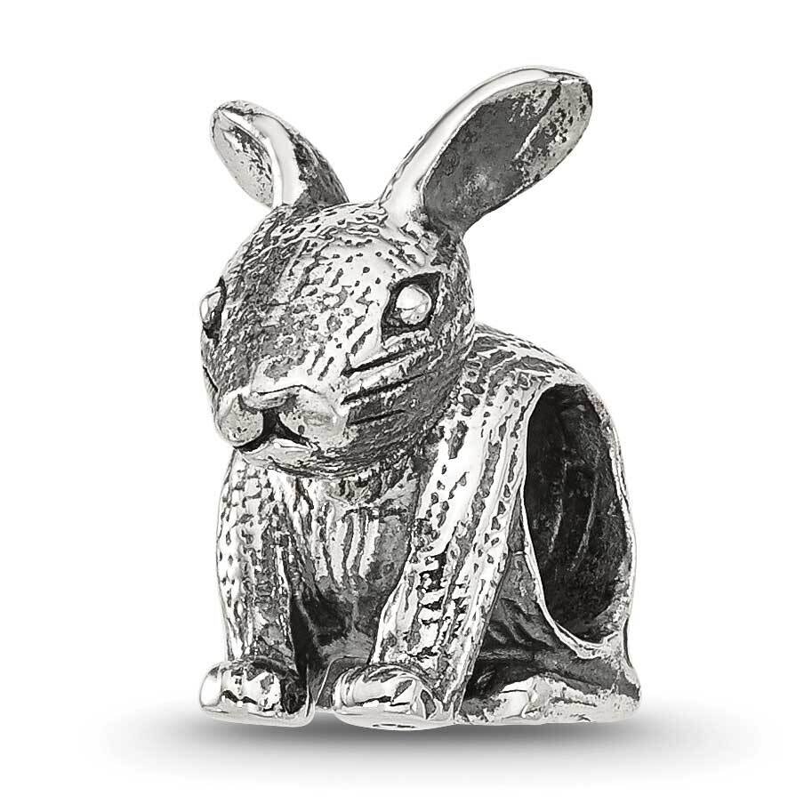 Antiqued Bunny Bead Sterling Silver QRS4429, MPN: QRS4429,