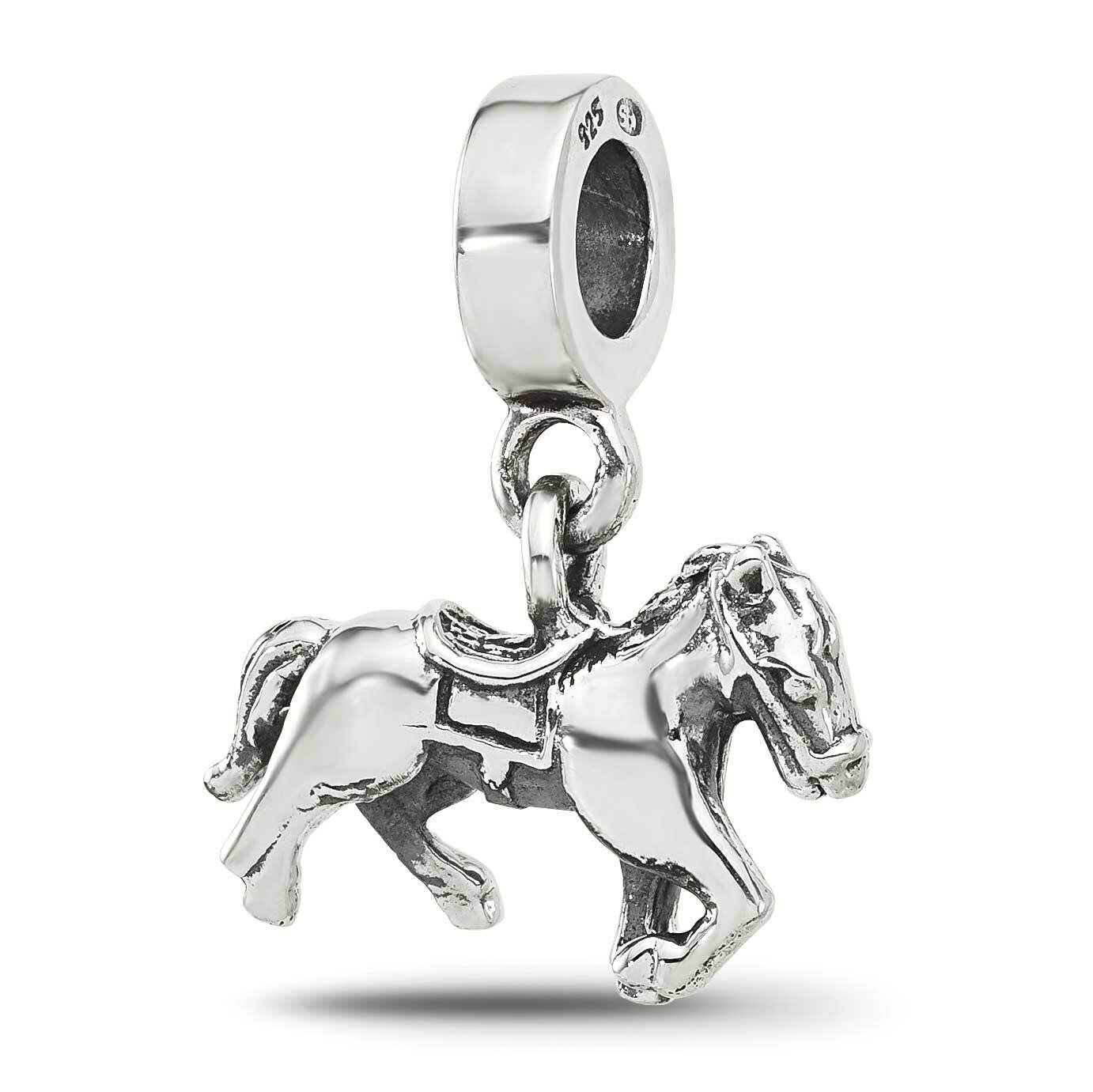 Horse Dangle Bead Sterling Silver QRS4410, MPN: QRS4410,