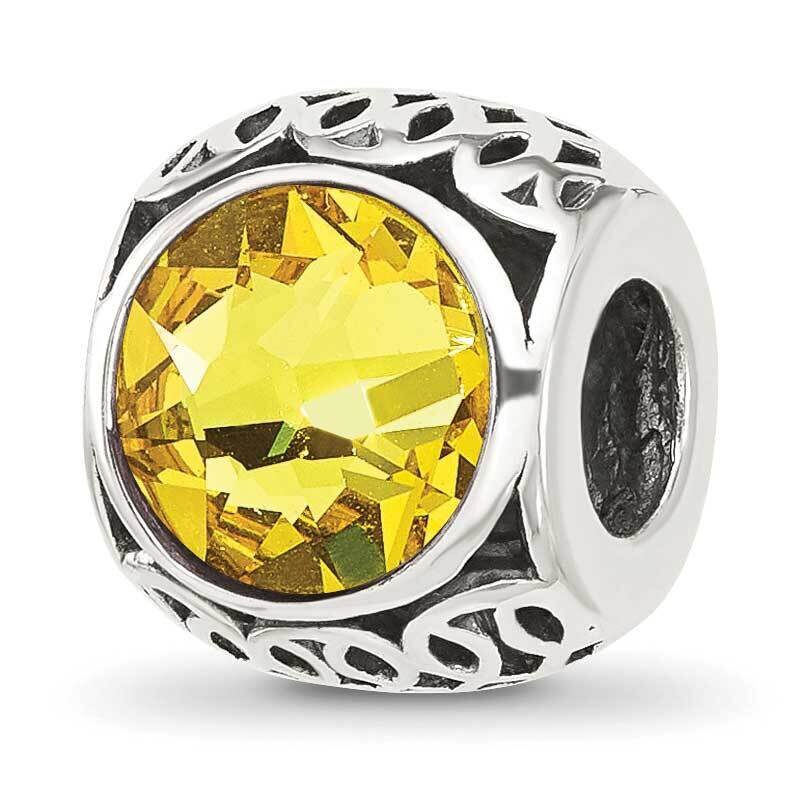 Antiqued Yellow Swarovski Crystal Bead Sterling Silver QRS4401, MPN: QRS4401,