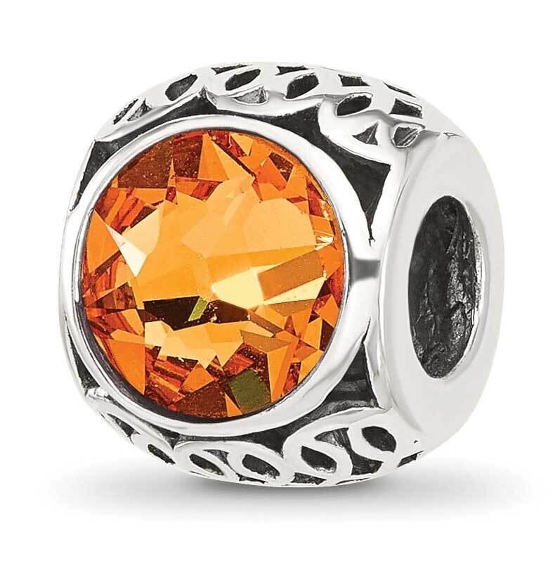Antiqued Orange Swarovski Crystal Bead Sterling Silver QRS4402, MPN: QRS4402,
