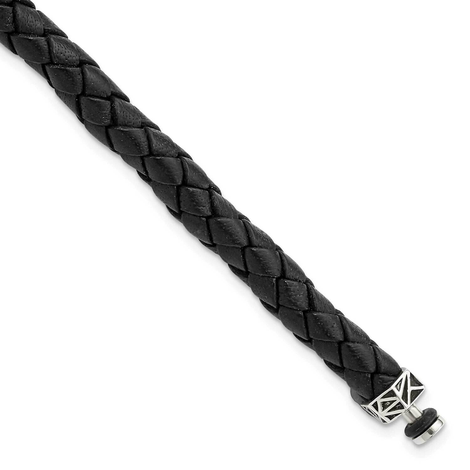 6mm Black Genuine Leather 8in Bracelet/Bead not included, sold seperately Sterling Silver QRS4335BL…