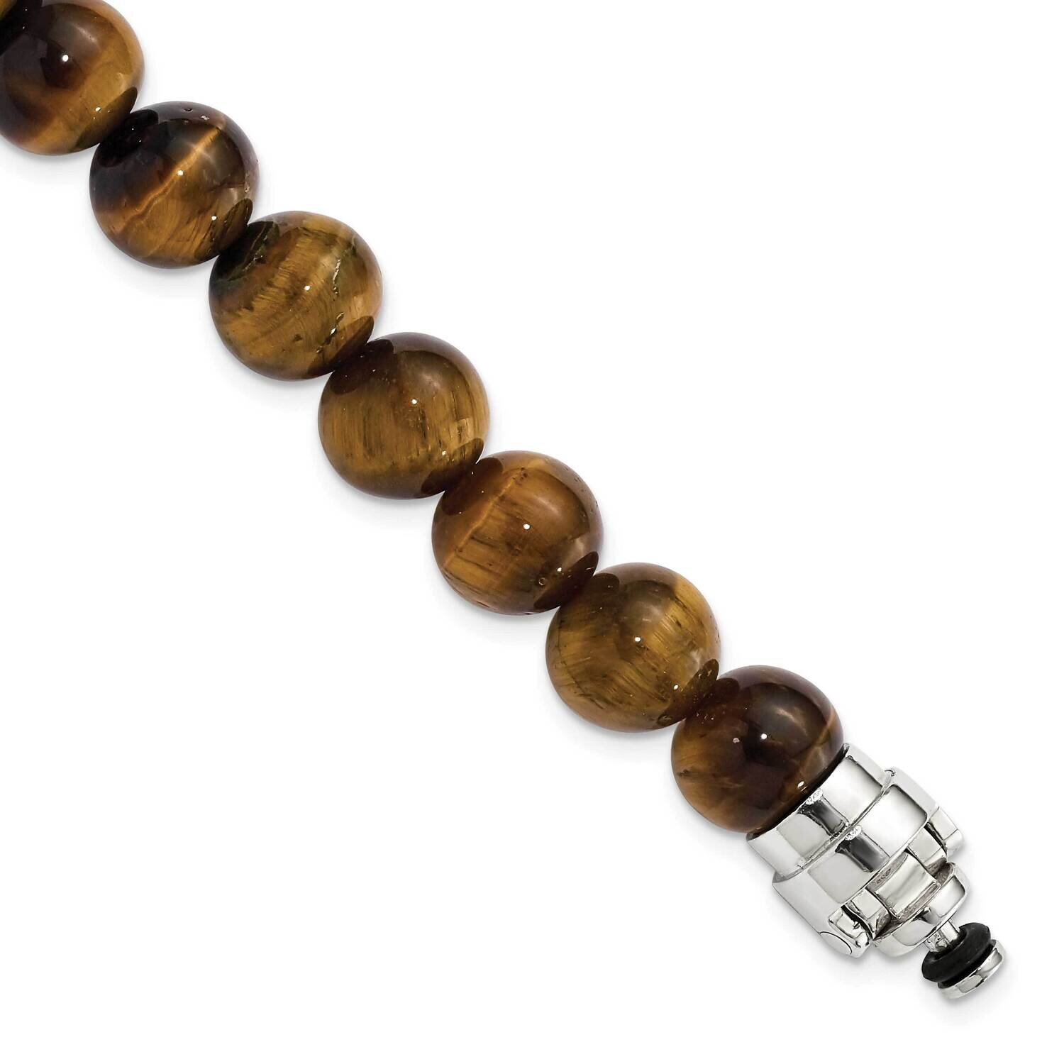 10mm Tigers Eye Beaded 8.5in Bracelet/Bead not included, sold seperately Sterling Silver QRS4336TIG…