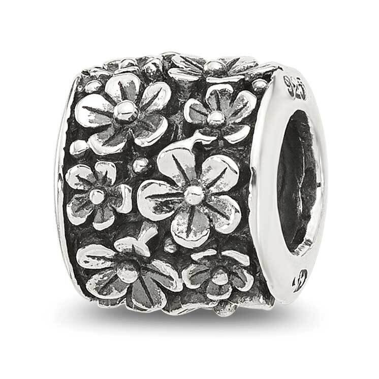 Antiqued Floral Bead Sterling Silver QRS4420, MPN: QRS4420,