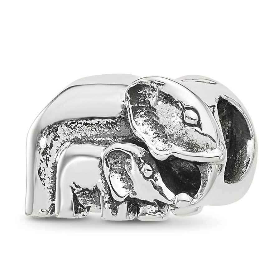 Mommy and Baby Elephant Bead Sterling Silver QRS4353, MPN: QRS4353,