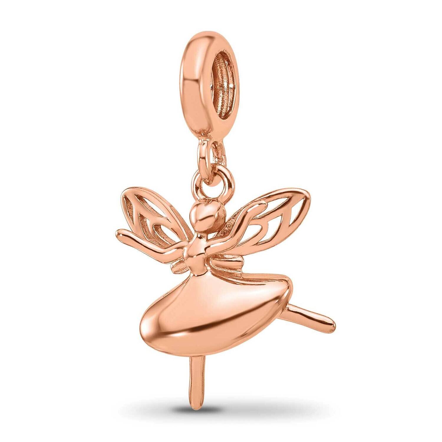 Rose Gold-plated Fairy Dangle Bead Sterling Silver QRS4464