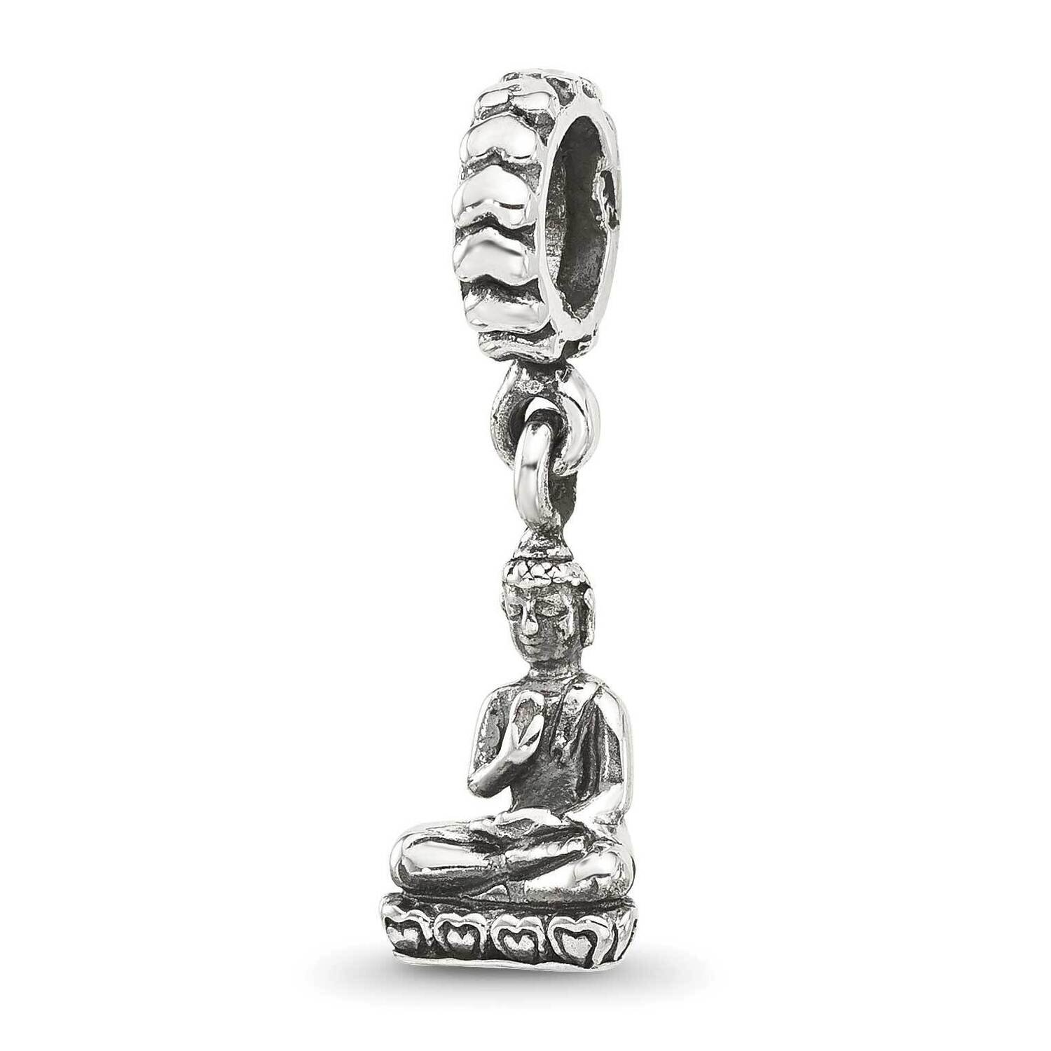 Antiqued Budda Dangle Bead Sterling Silver QRS4359