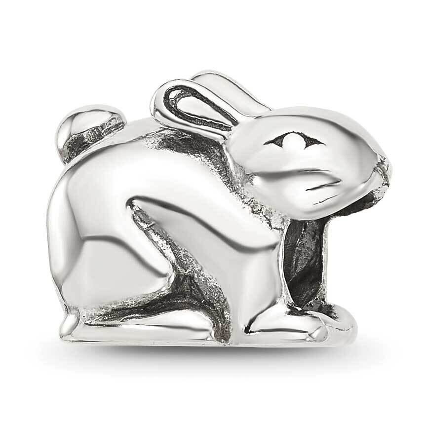 Antiqued Rabbit Bead Sterling Silver QRS4361, MPN: QRS4361,