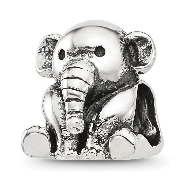 Sitting Elephant Bead Sterling Silver QRS4384