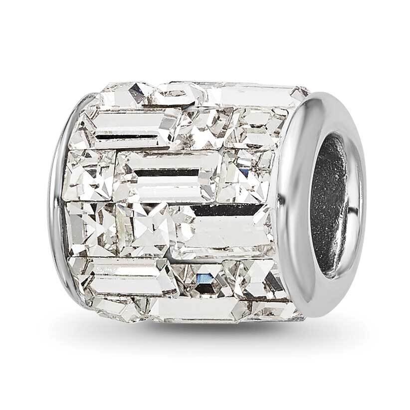 Clear Preciosa Crystal Bead Sterling Silver Rhodium-plated QRS4490