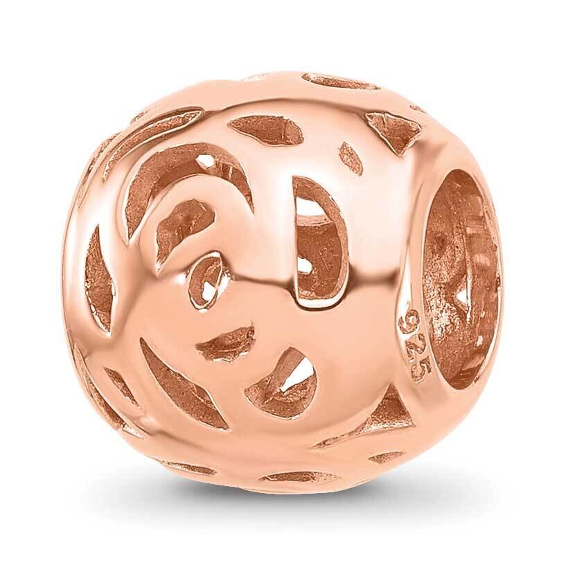 Rose Gold-plated Floral Bead Sterling Silver QRS4509
