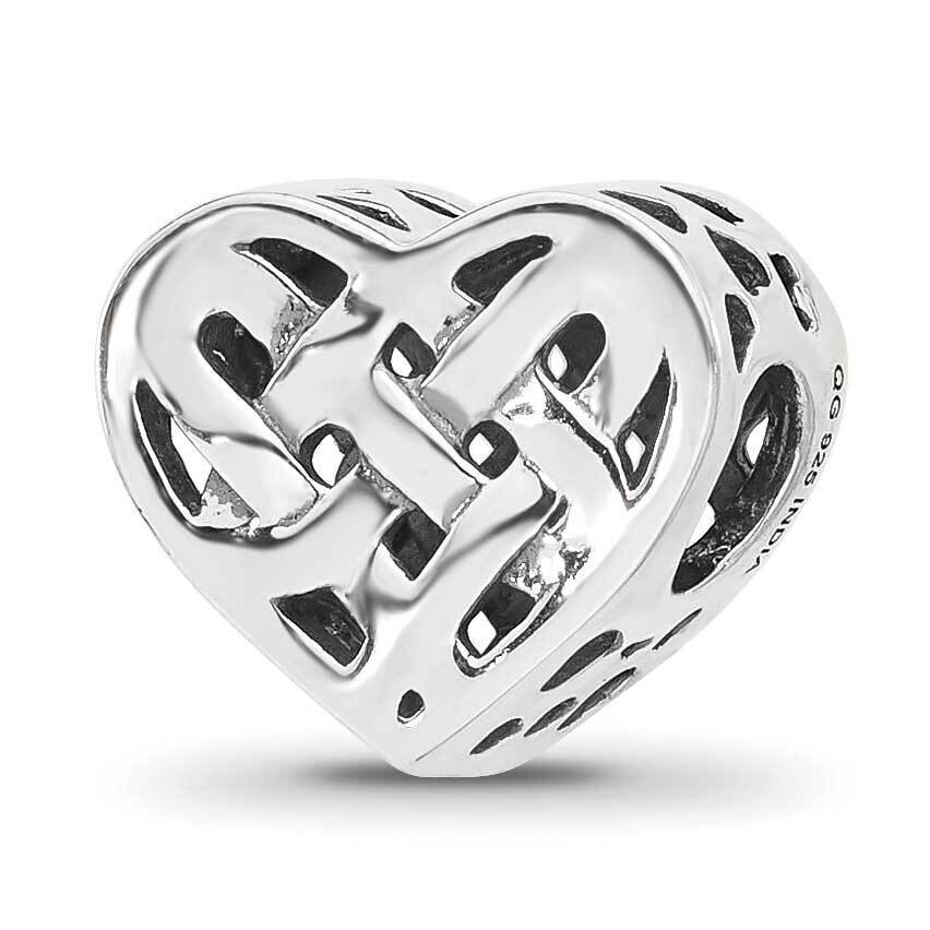 Woven Heart Bead Sterling Silver QRS4475