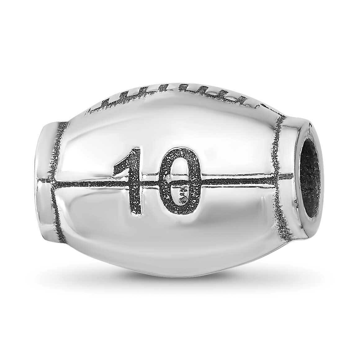 Reflection Personalized Football Bead Sterling Silver QRSXNA10P