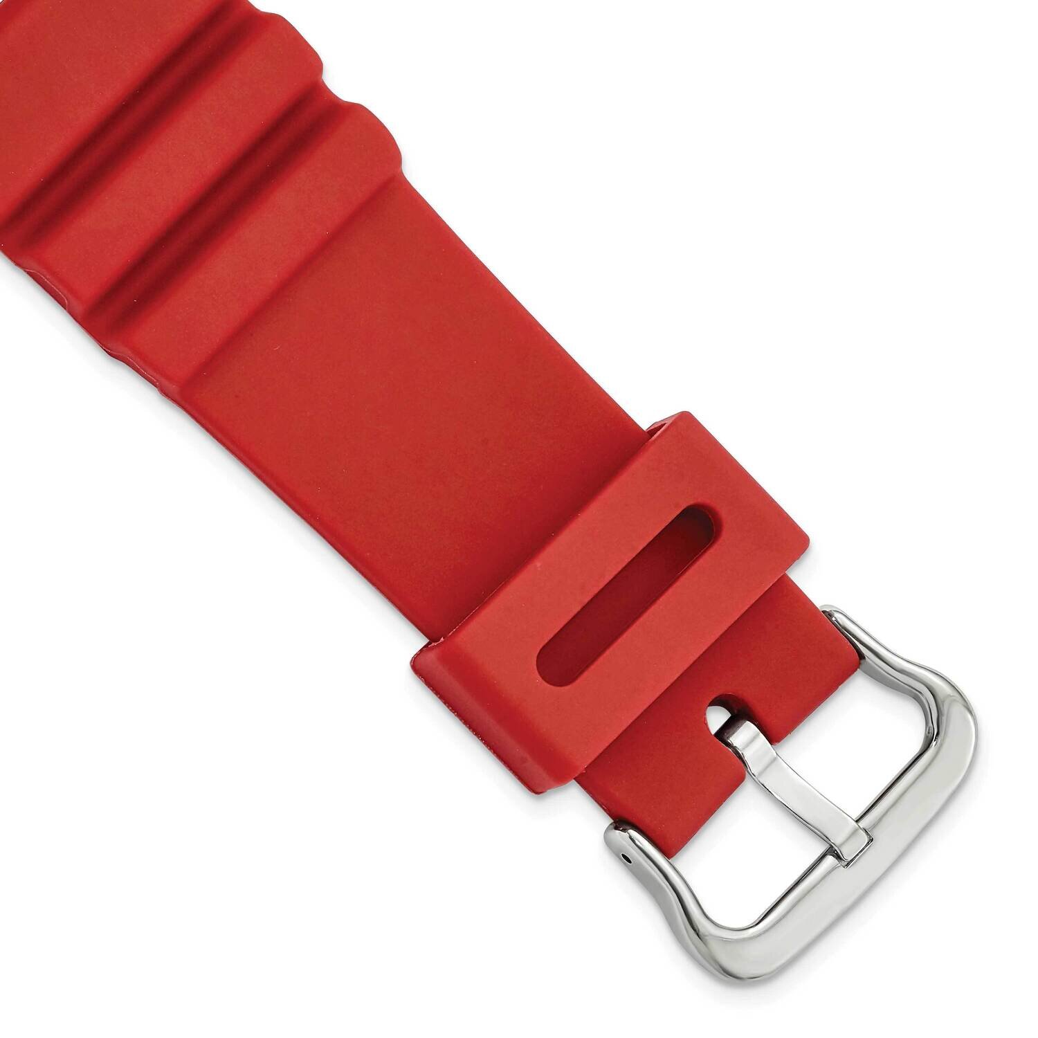 22mm Red Polyurethane Sport Watch Band Gold-tone BA533, MPN: BA533,