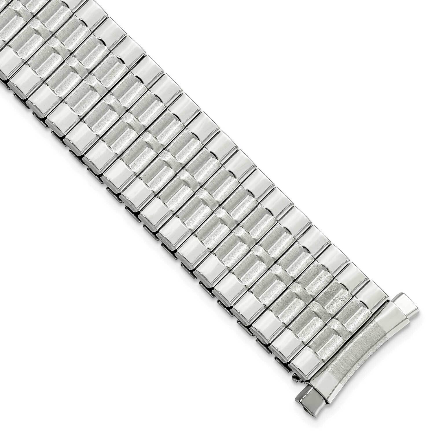 Gold-tone Mens 18-22mm Curved-End Expansion Watch Band Stainless Steel BA525