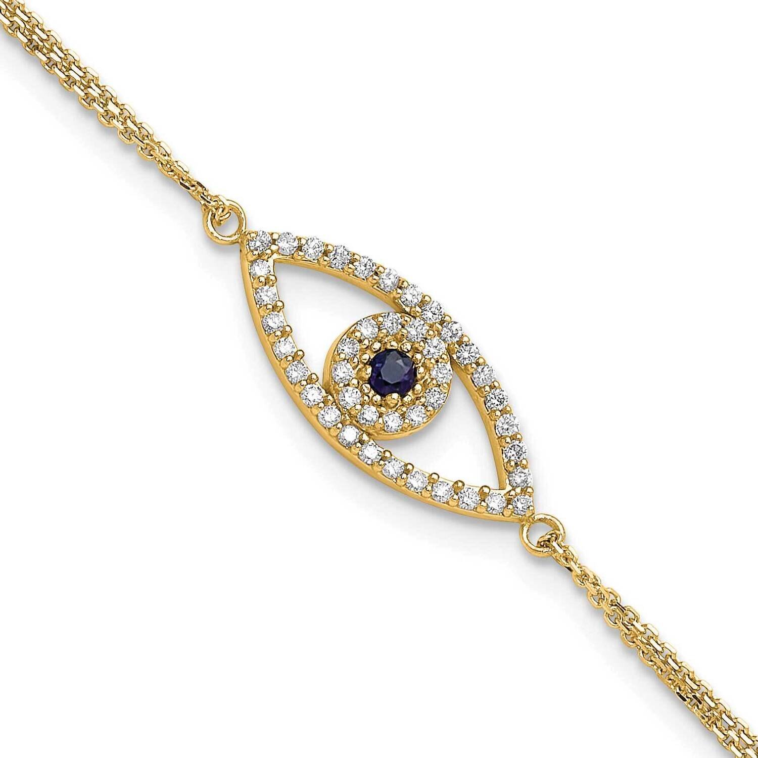 A Diamond/Sapphire Evil Eye with 1in Ext.Bracelet 14k Gold XB315S/A, MPN: XB315S/A, 883957315744