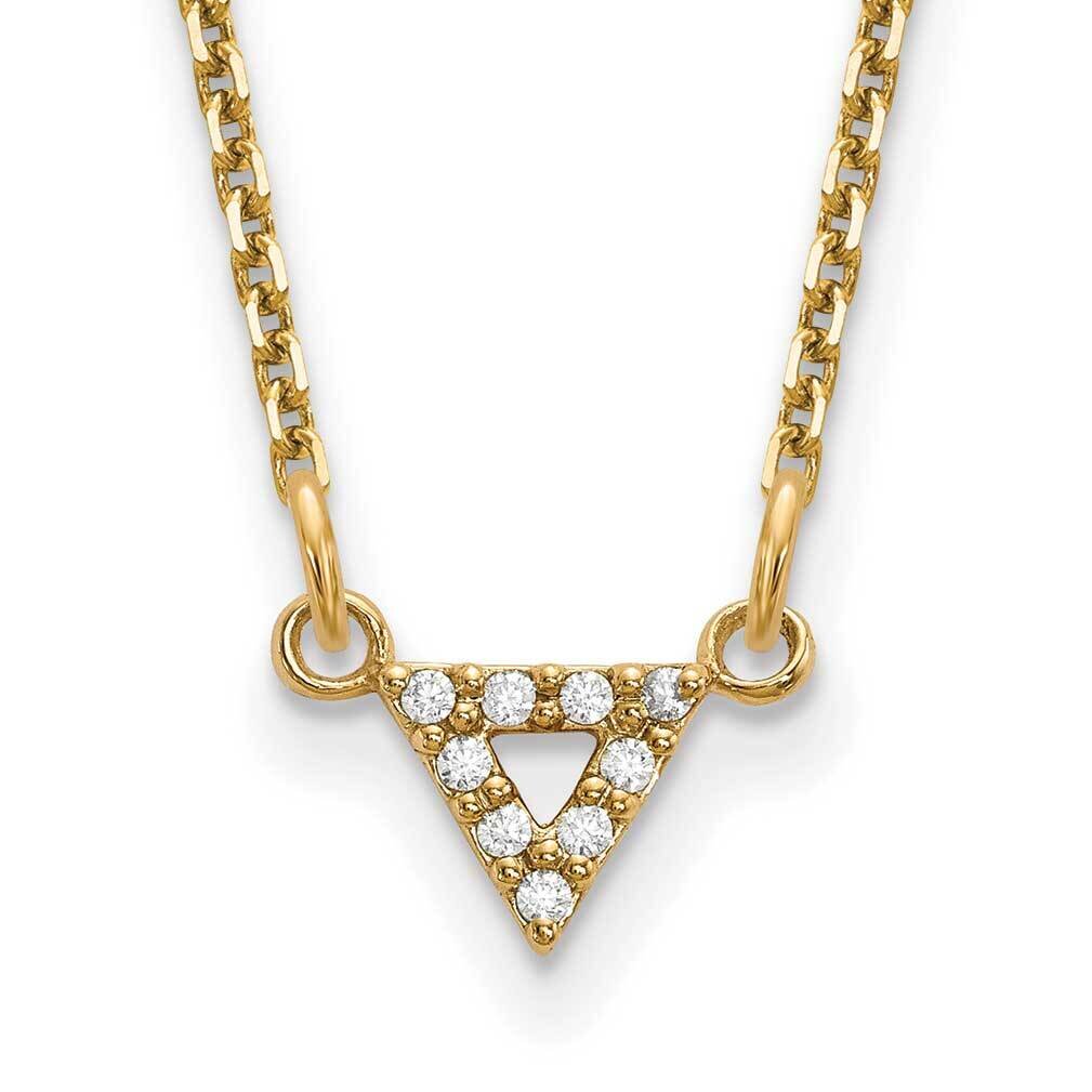 A Quality Diamond 6mm Triangle Necklace 14k Gold XP5010A
