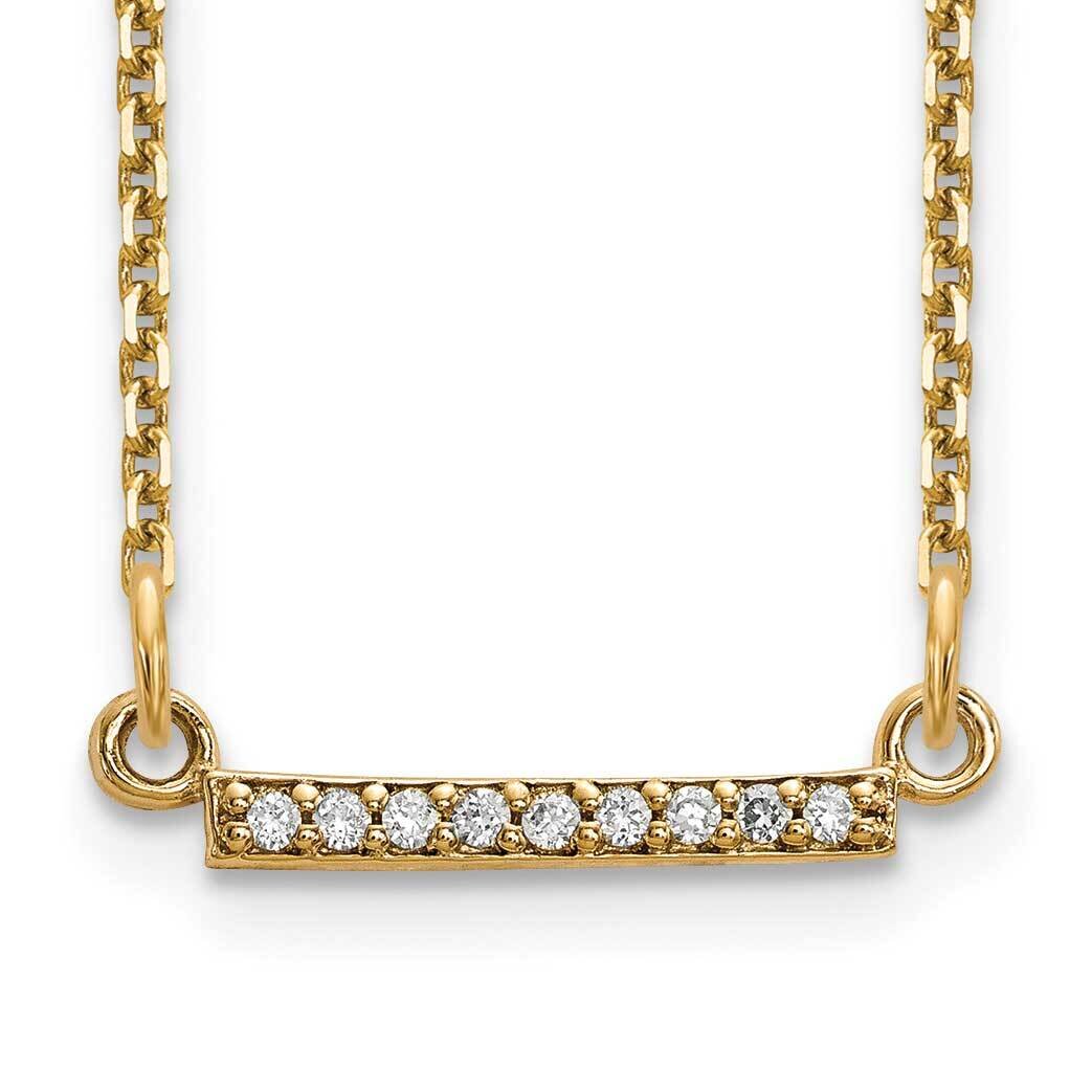 Diamond Tiny Bar Necklace with o Chain 14k Gold XP5030AA