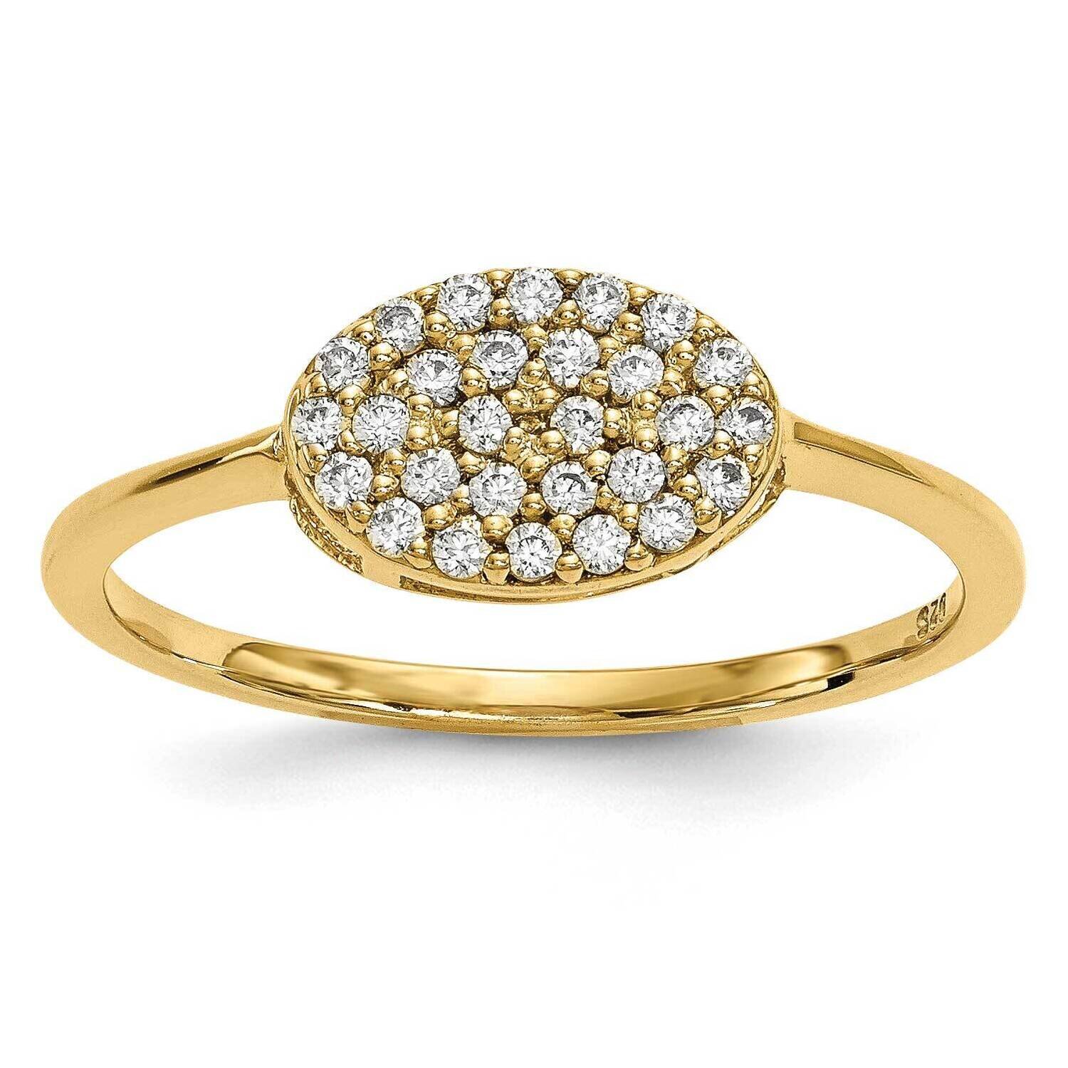 Diamond Cluster Oval Ring 14k Gold Y13741AAA