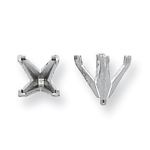 Princess 4-Prong V-End with Peg Head .25ct. Setting 14k White WG172-1, MPN: WG172-1,