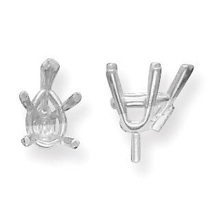 Pear 5-Prong V-End with Peg Head 8 x 5mm Setting 14k White WG242-5, MPN: WG242-5,