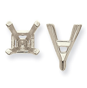 Square Center Head with Peg Head 7.5mm Setting 14k White WG2625-10, MPN: WG2625-10,