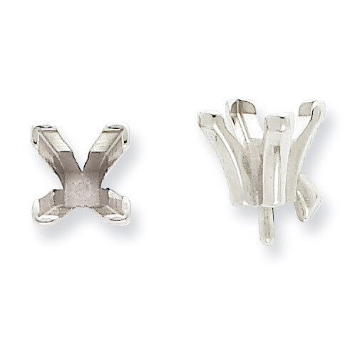 Princess 4-Prong V-End TruSeatr with Peg Head 5.0mm Setting 14k White WG2626-5, MPN: WG2626-5,