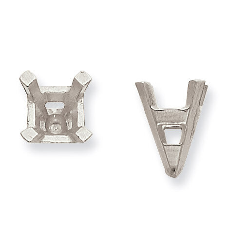 Square Center Head for Notched Shank 4.0mm Setting 14k White WG2622-3, MPN: WG2622-3,