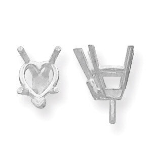 Heart Tapered 5-Prong V-End with Peg Head 6.0mm Setting 14k White WG272-4, MPN: WG272-4,