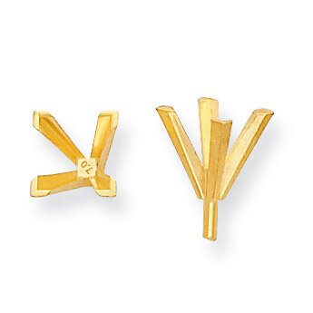 Princess V-End with Peg Head 5.0mm Setting 14k Gold YG177-6, MPN: YG177-6,