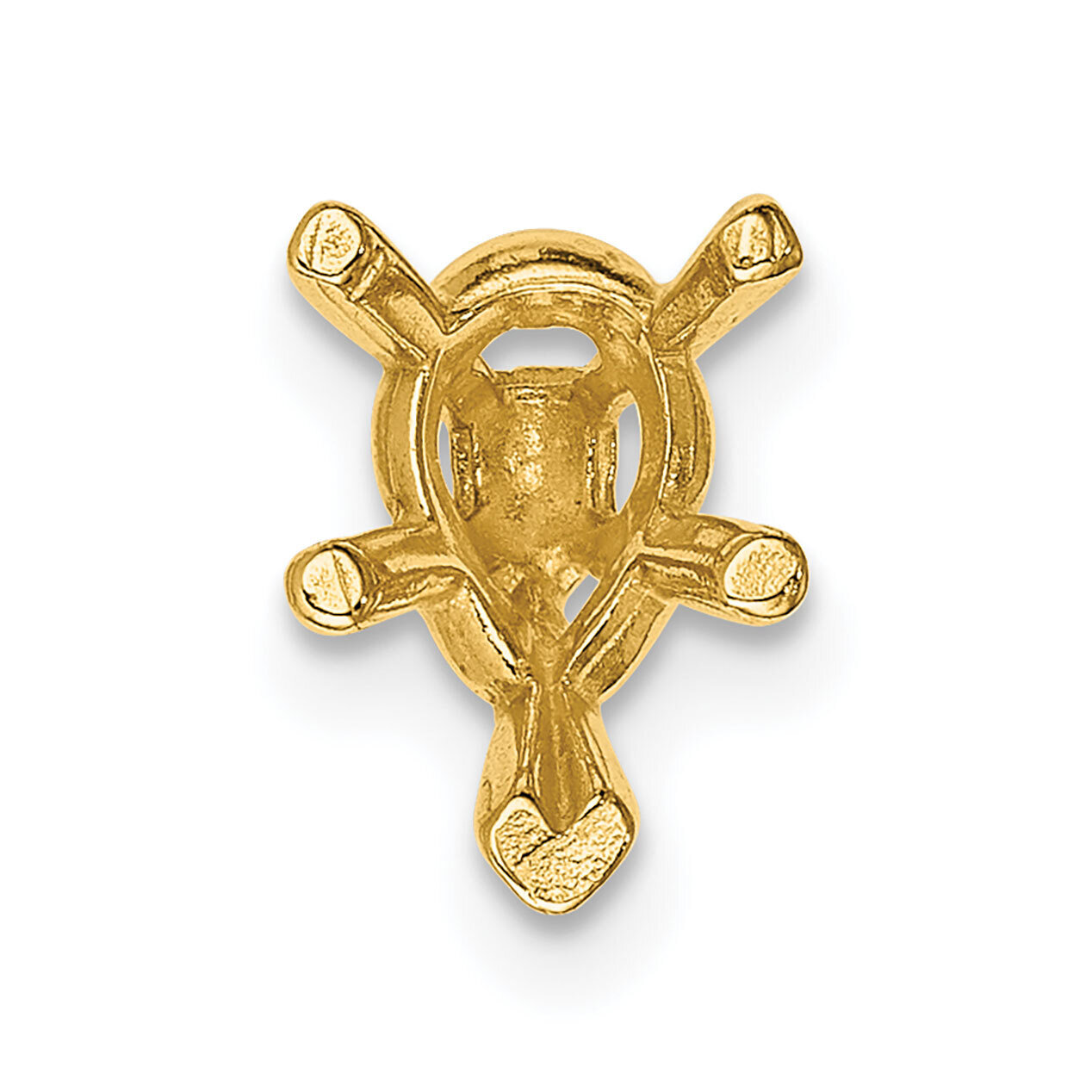Pear 5-Prong V-End with Peg Head 10 x 6.5mm Setting 14k Gold YG242-9, MPN: YG242-9,