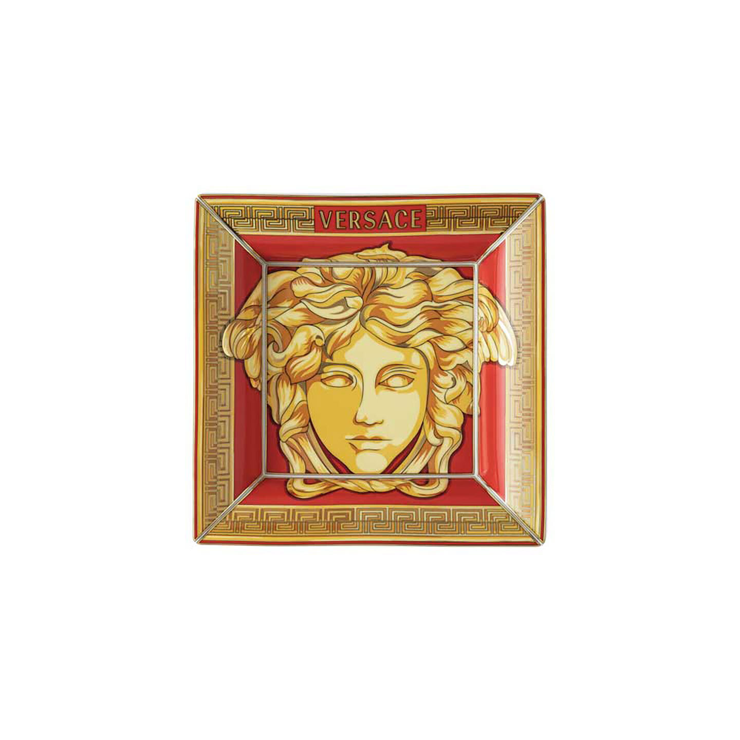 Versace Medusa Amplified Golden Coin Tray 7 Inch