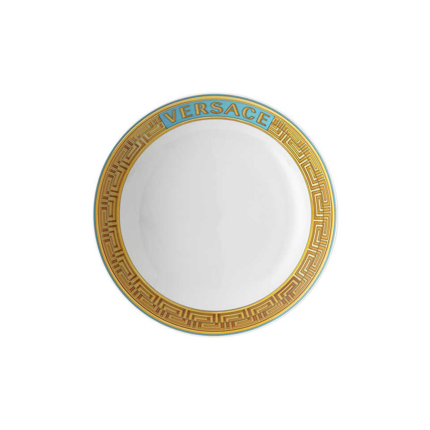 Versace Medusa Amplified Blue Coin Rim Soup 8 1/2 Inch, MPN: 19335-403761-10322, 790955189027