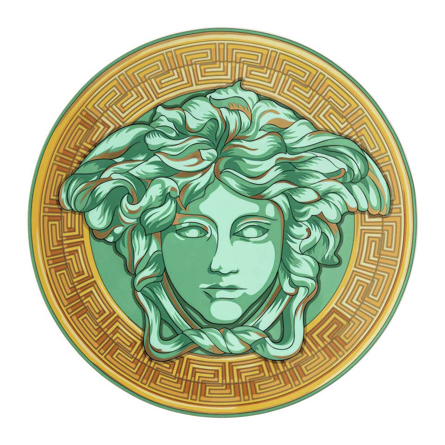 Versace Medusa Amplified Green Coin Service Plate 13 Inch, MPN: 19335-403762-10263, 790955189133