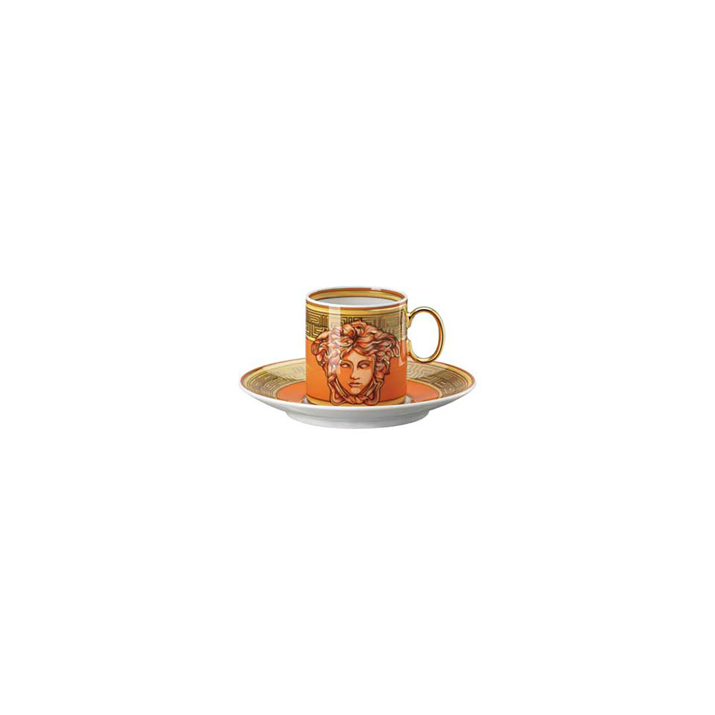 Versace Medusa Amplified Orange Coin AD Cup &amp; Saucer 4 1/4 Inch, MPN: 19335-403760-14715, 790955188…